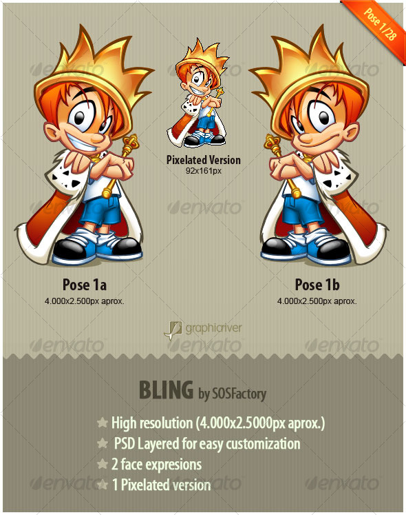 Bling Series 1/28 - Characters Illustrations