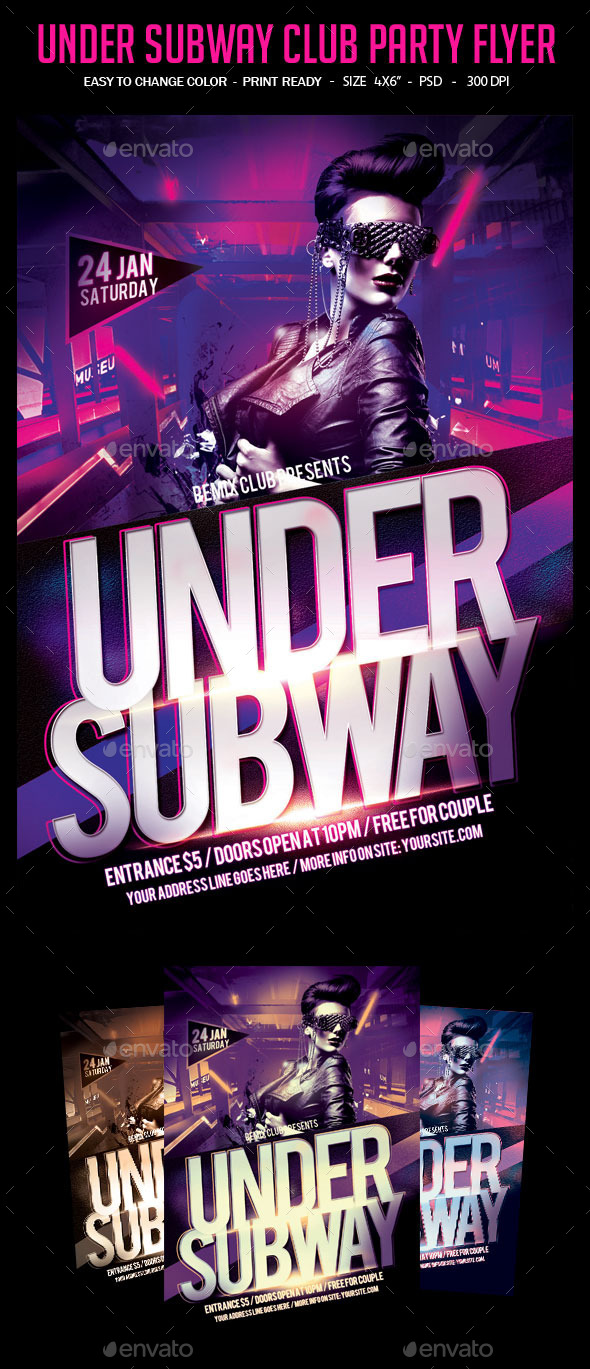 Under Subway Party Flyer - Clubs & Parties Events