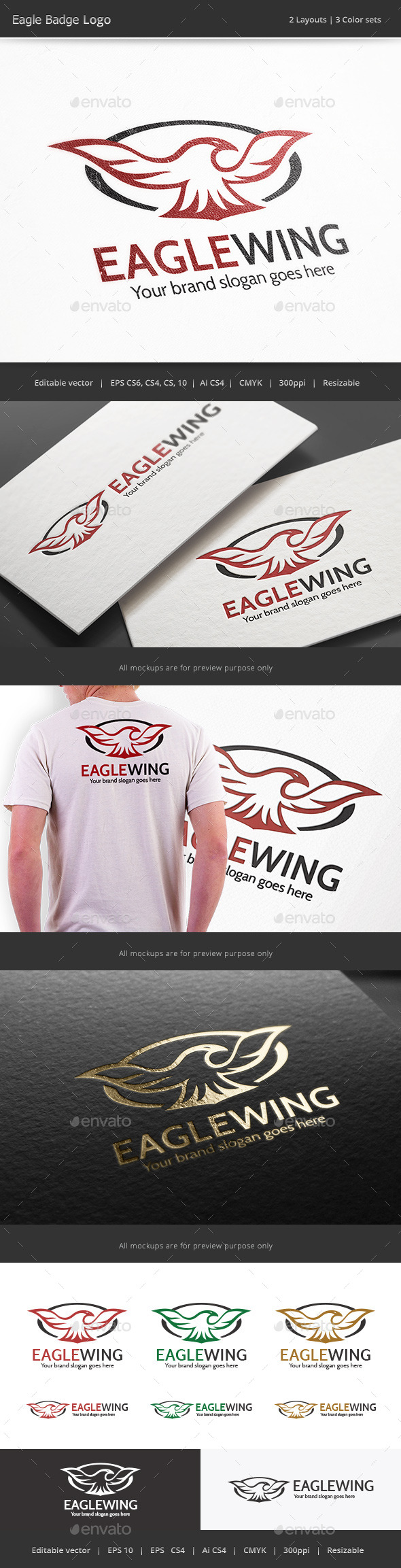 Eagle Badge Logo - Crests Logo Templates