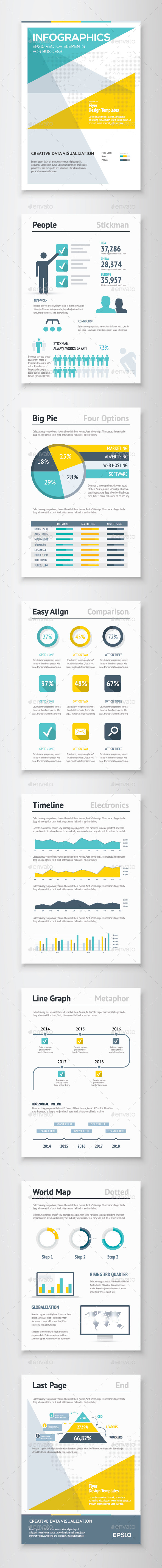 Infographic Brochure Vector Elements Kit 4 - Infographics