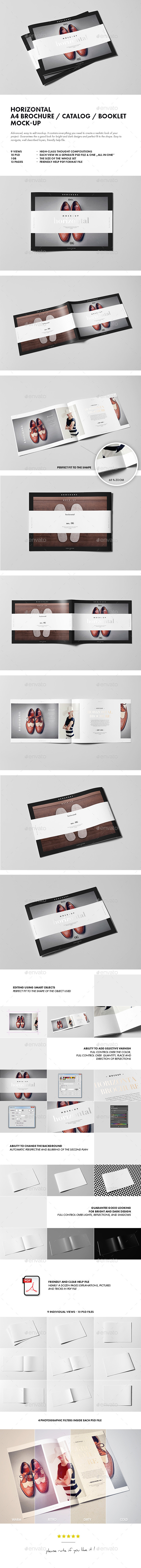 Horizontal A4 Brochure / Catalog / Booklet Mock-up - Brochures Print