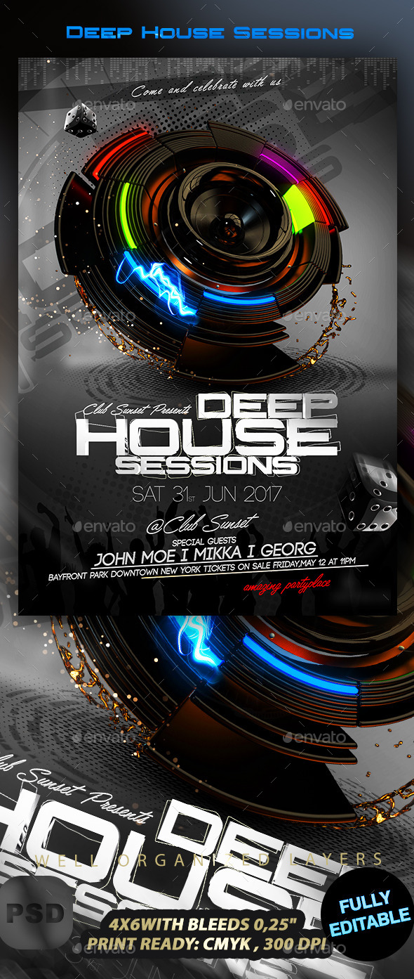 Deep House Sessions - Events Flyers