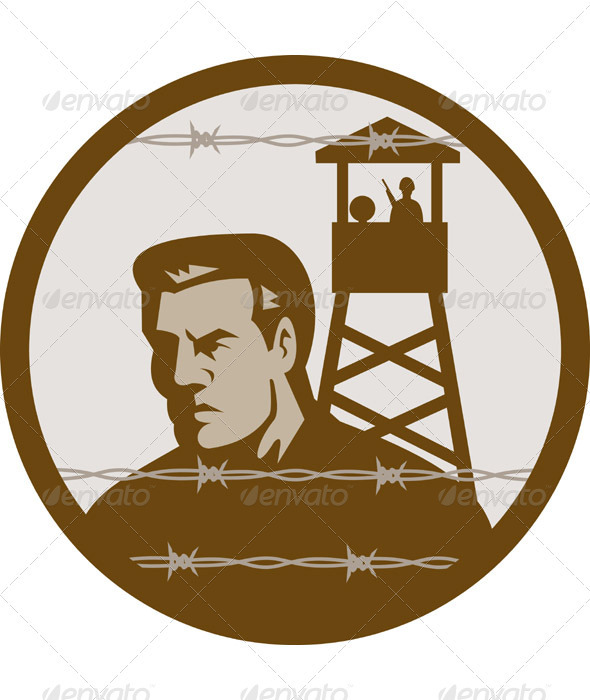 Prisoner Of War POW In Concetration Camp - People Characters