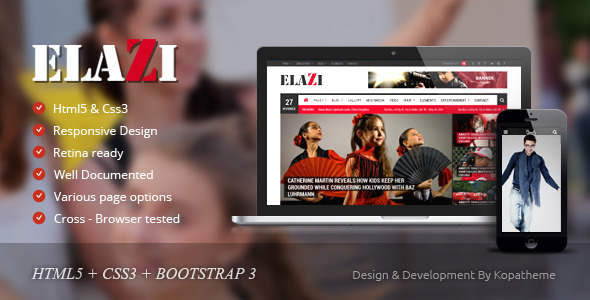 Elazi - Magazine HTML5 Template
