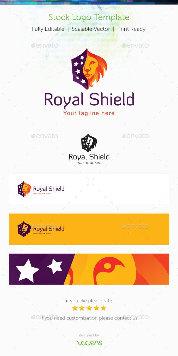 Royal Shield Stock Logo Template - Objects Logo Templates