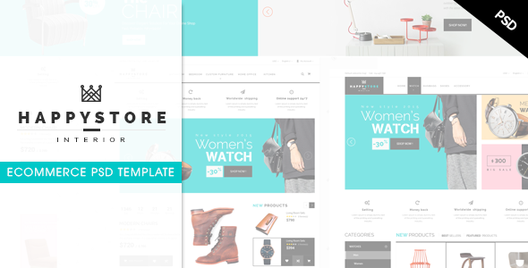 HappyStore - Ecommerce PSD Template - Shopping Retail