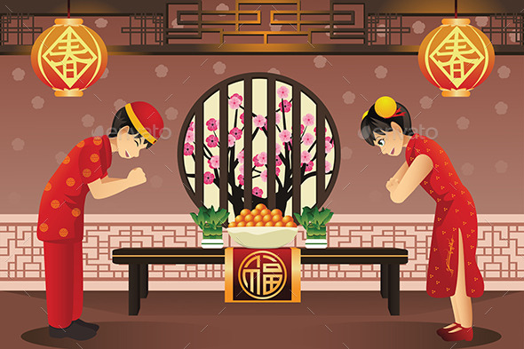 Chinese Kids Celebrating Chinese New Years - New Year Seasons/Holidays