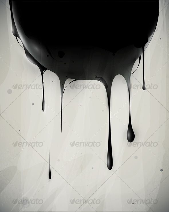 Abstract oil slick flows with drops - Abstract Conceptual