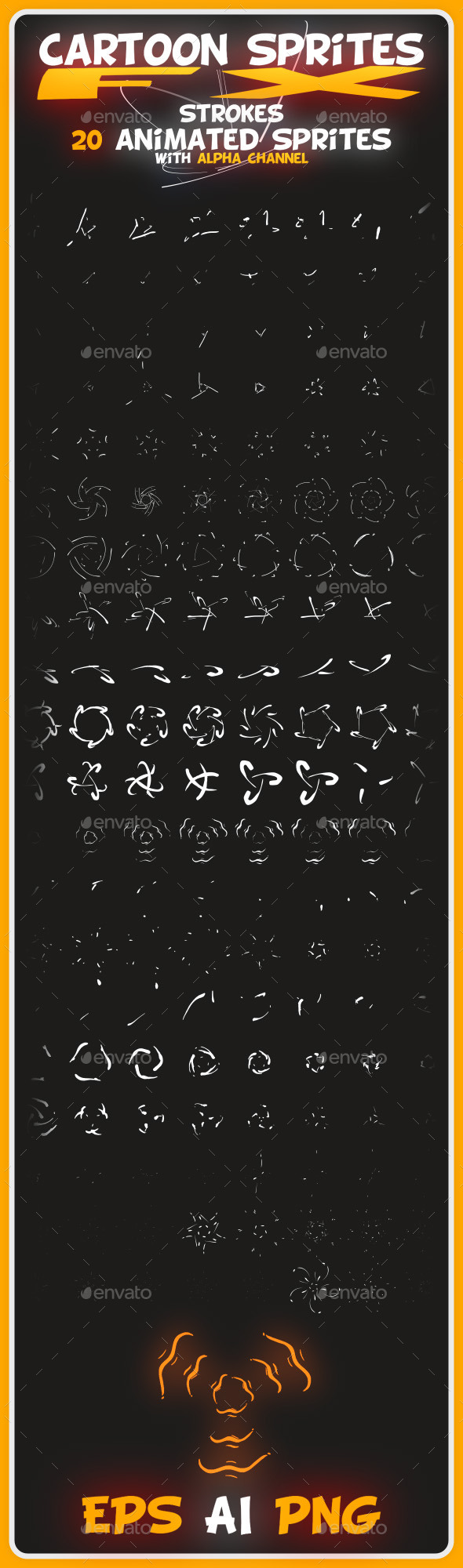 Cartoon Sprites FX (Strokes) - Sprites Game Assets
