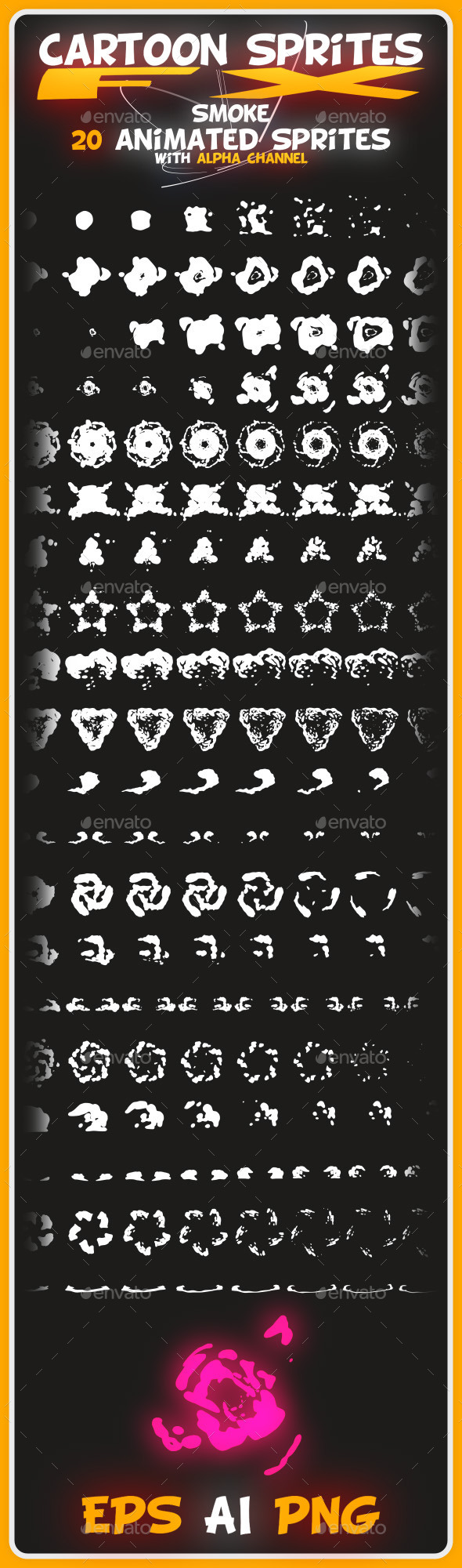 Cartoon Sprites FX (Smoke) - Sprites Game Assets
