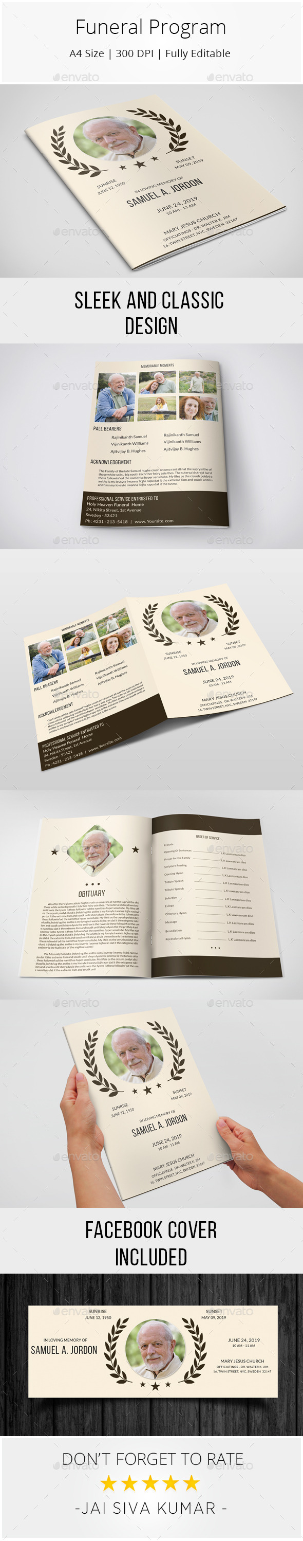 Funeral Program Template - Informational Brochures