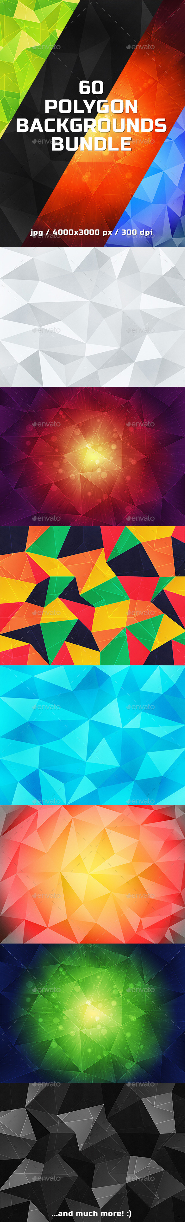 60 Polygon Backgrounds Bundle - Abstract Backgrounds