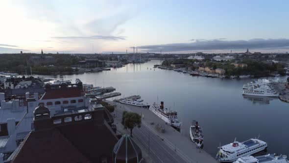 Stockholm Nybroviken Bay Aerial View