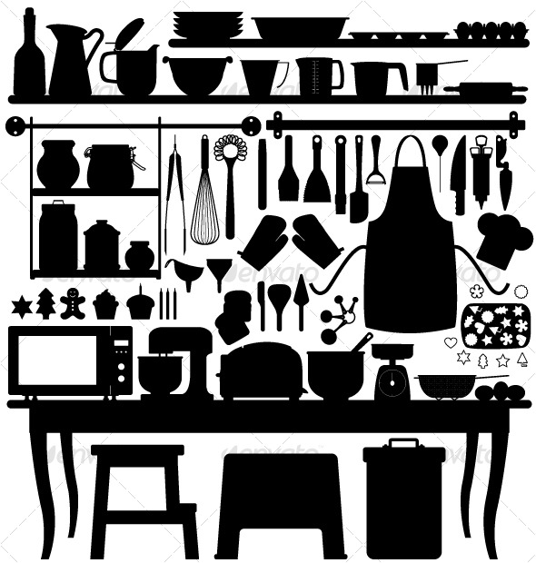 Baking Pastry Kitchen Tool Silhouette - Man-made Objects Objects