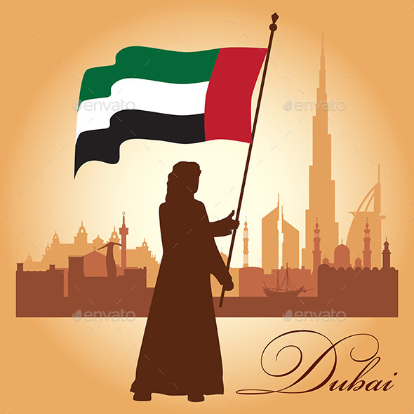 Dubai City Skyline Silhouette Background - Backgrounds Decorative