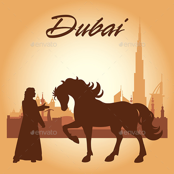 Dubai City Skyline Silhouette Background - Backgrounds Decorative