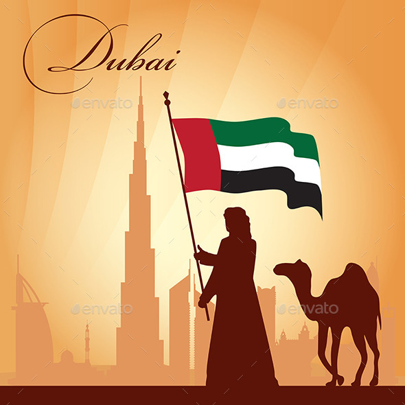 Dubai City Skyline Silhouette Background - Backgrounds Decorative