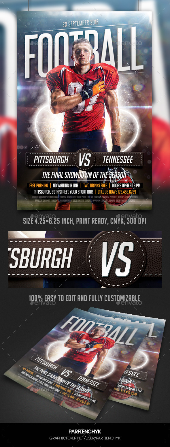 Football Game Flyer Template - Sports Events