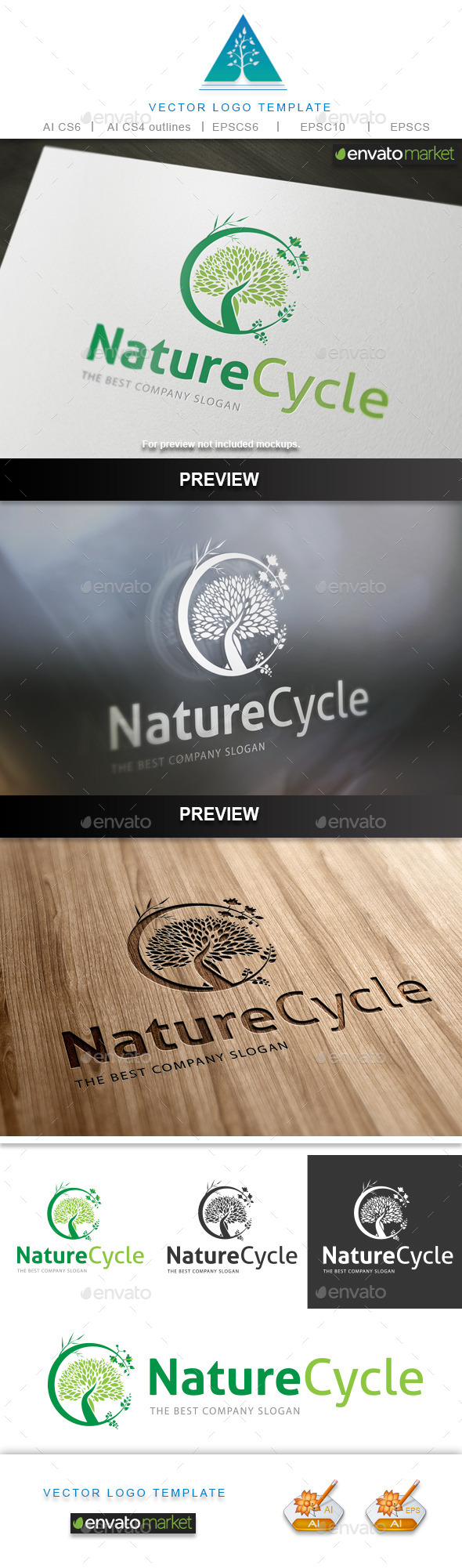Nature Cycle Logo - Nature Logo Templates