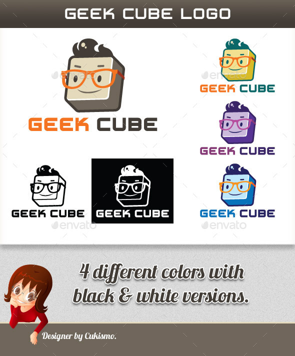 Geek Cube Logo - 3d Abstract