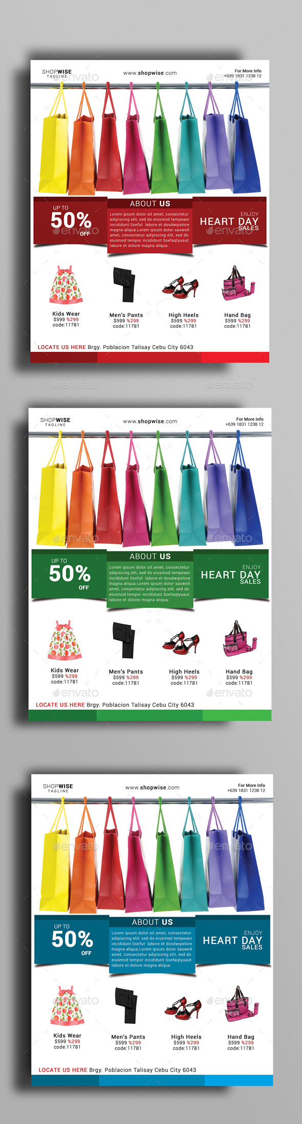 Heart Day Sale Flyer - Flyers Print Templates