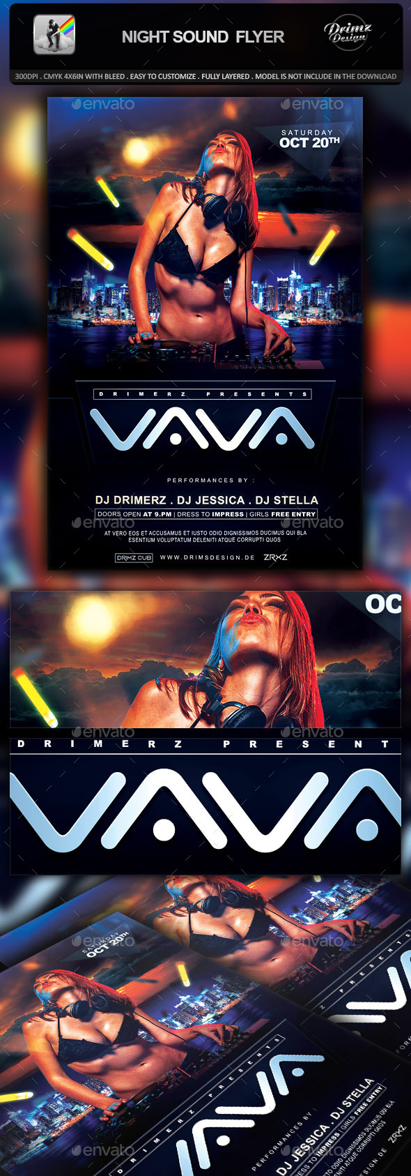 Night Sound Flyer - Events Flyers