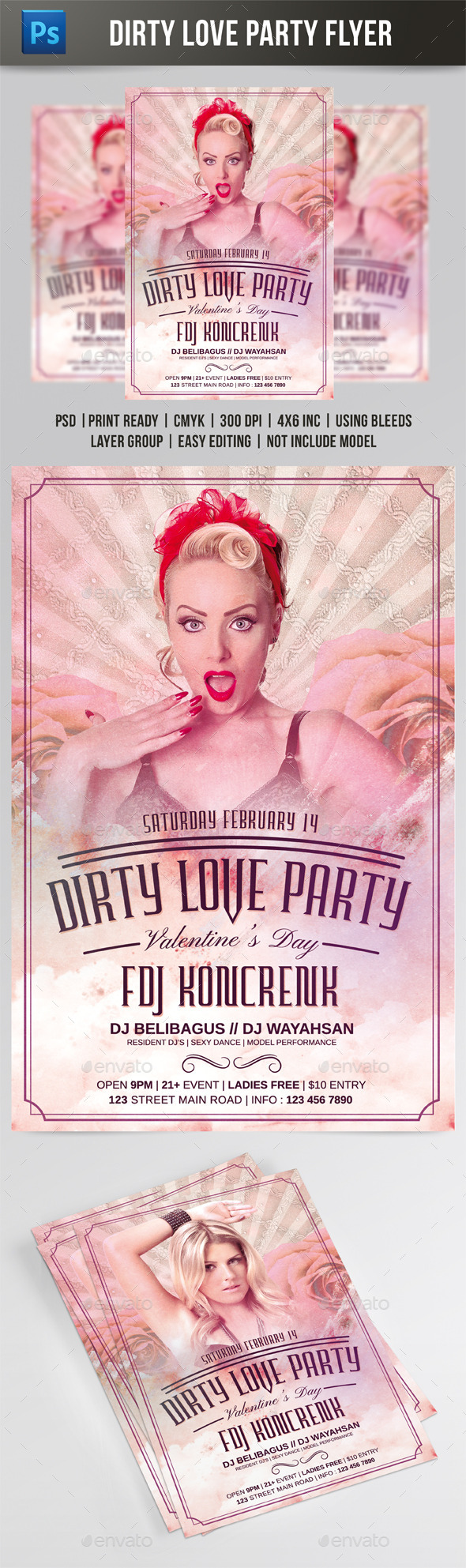 Dirty Love Party Flyer - Events Flyers