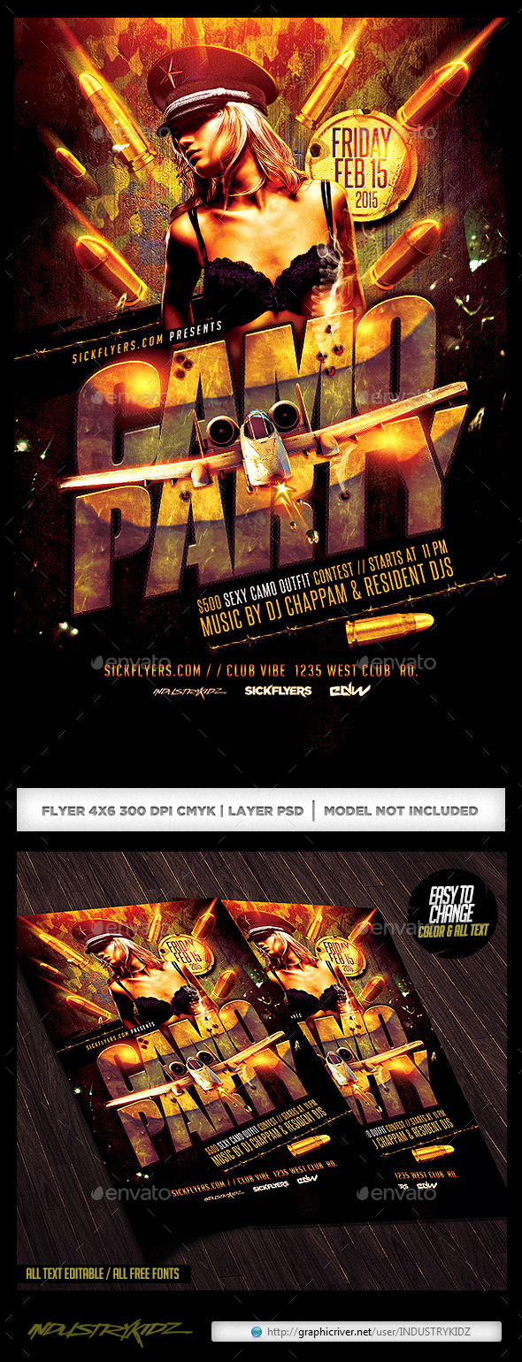 Camo Party Flyer - Clubs & Parties Events