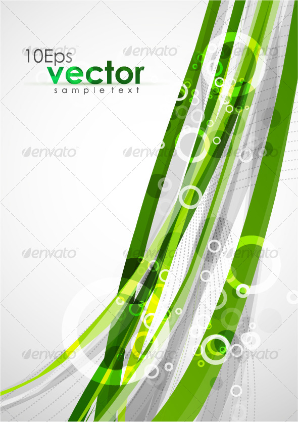 Abstract wavy green lines - Backgrounds Decorative