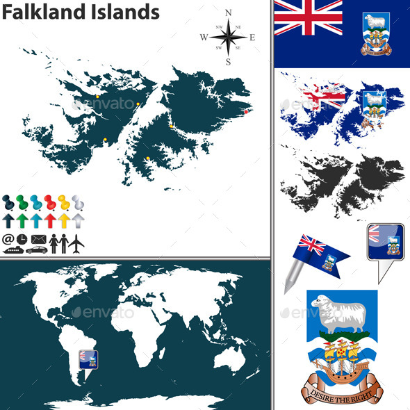 Map of Falkland Islands - Travel Conceptual