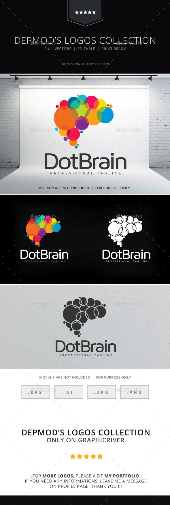 Dot Brain Logo - Symbols Logo Templates