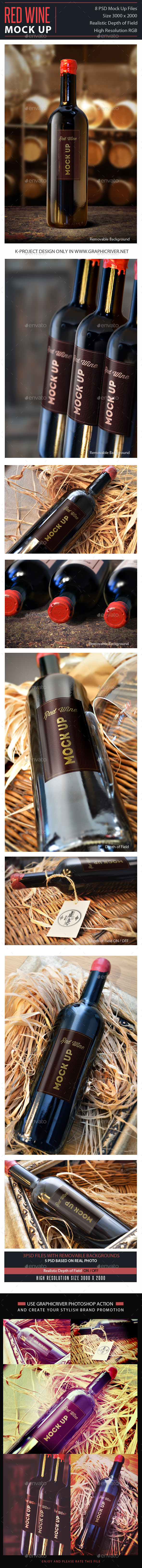 Red Wine Mock Up - Food and Drink Packaging