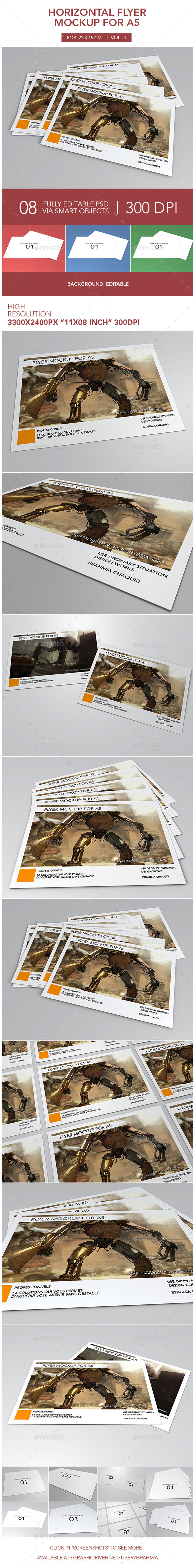 Horizontal Flyer Mockup for A5 - Flyers Print