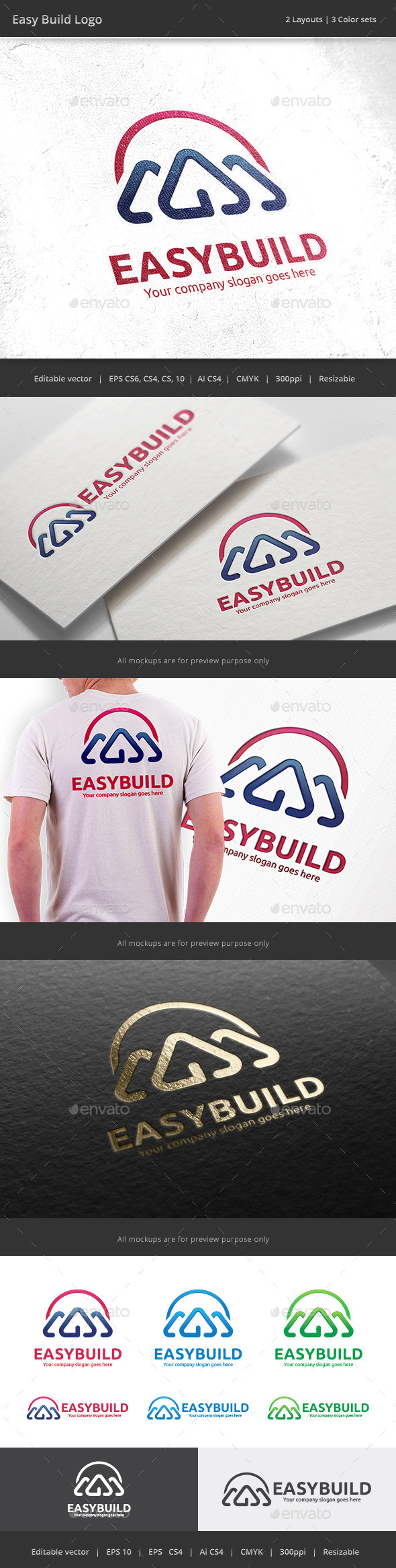 Easy Build House Logo - Buildings Logo Templates