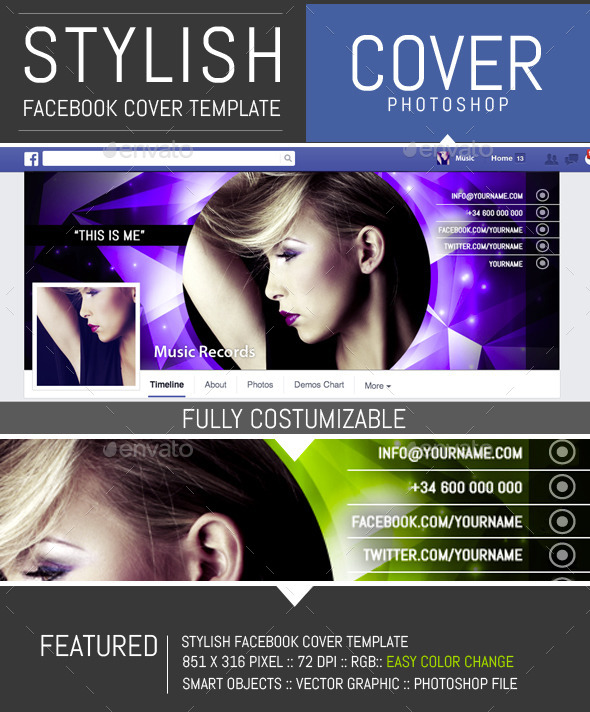 Shiny Dj and Musician Facebook Cover Template - Facebook Timeline Covers Social Media