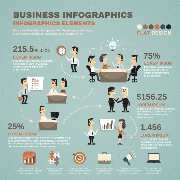 Office Work Infographics Presentation Poster