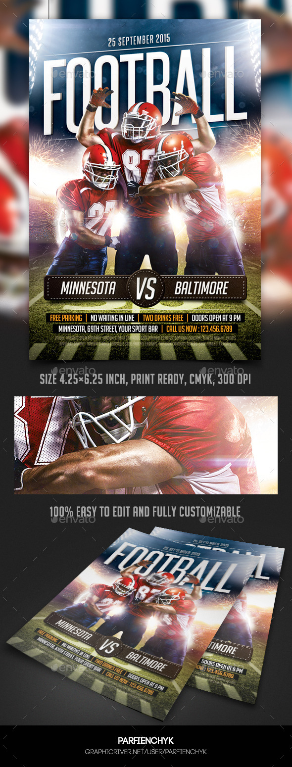 Football Game Flyer Template - Sports Events