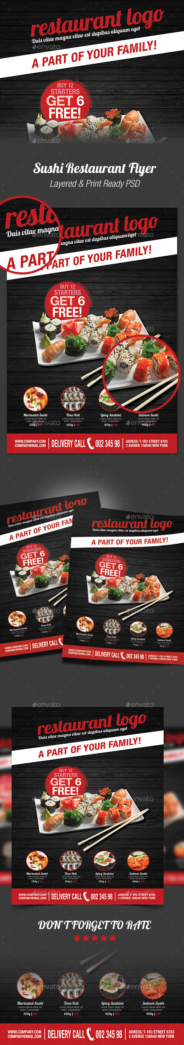 Sushi Restaurant Flyer - Restaurant Flyers
