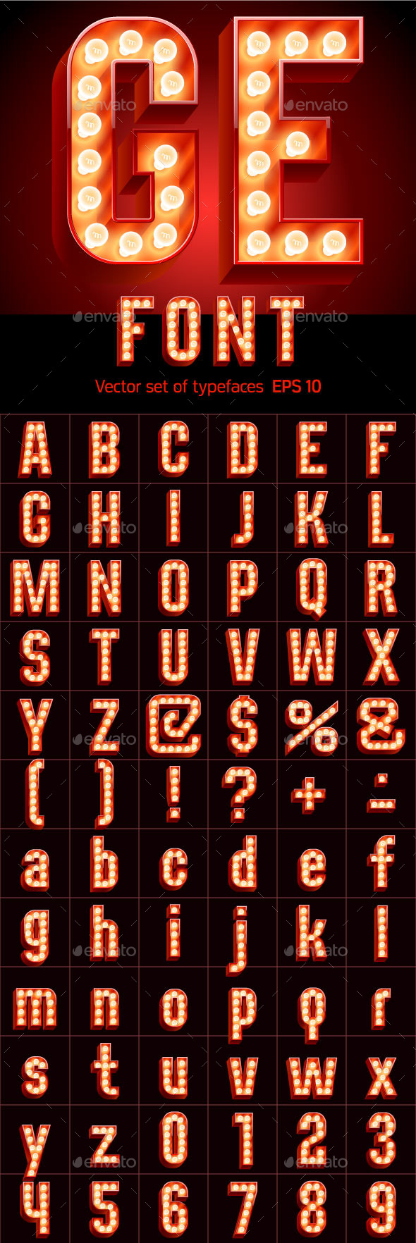 Lamp Board Alphabet - Decorative Symbols Decorative
