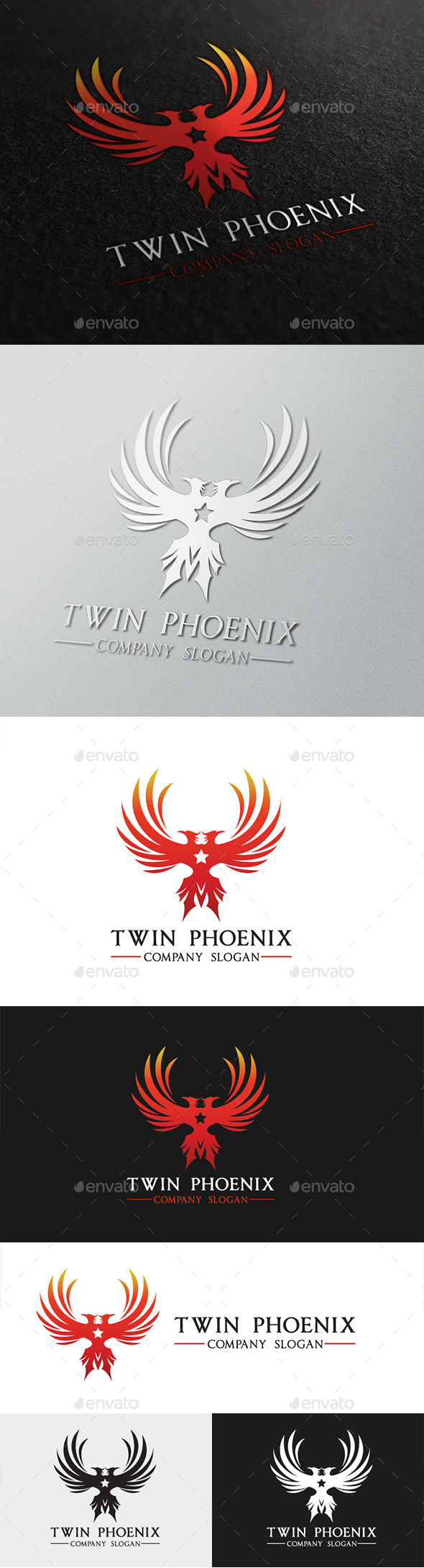 Twin Phoenix - Crests Logo Templates