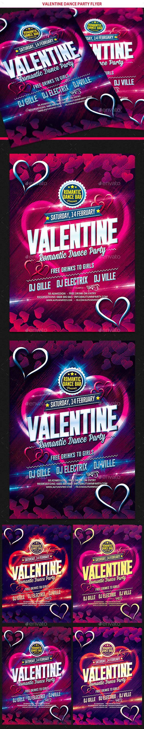 Valentines Day Dance Party Flyer - Clubs & Parties Events