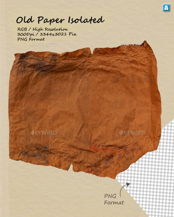 Old Paper Texture 0069 - Isolated Objects