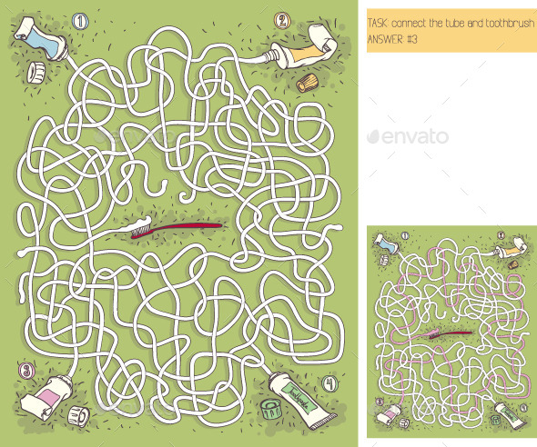 Toothpaste Maze Game - Health/Medicine Conceptual
