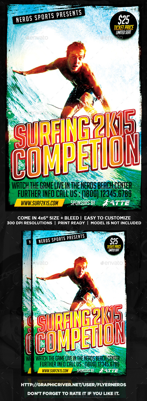Surfing 2K15 Competition Sports Flyer - Sports Events