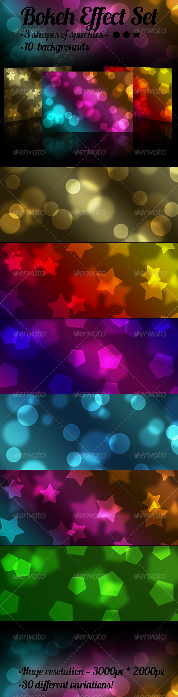 Bokeh Effect Set - Backgrounds Graphics