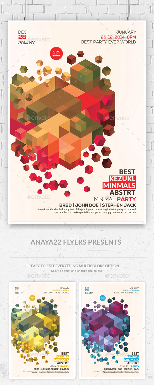 Minimal Abstract Flyer Templates - Clubs & Parties Events