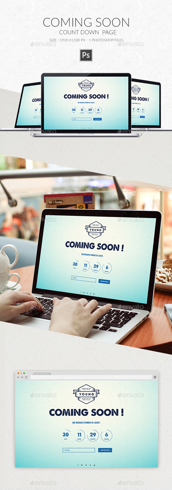 Coming Soon Page PSD 3 - Web Elements