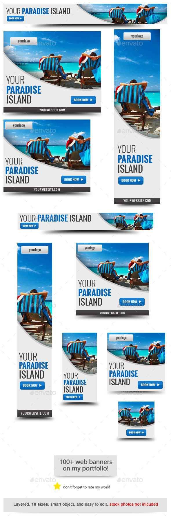 Your Paradise Web Banner Template - Banners & Ads Web Elements
