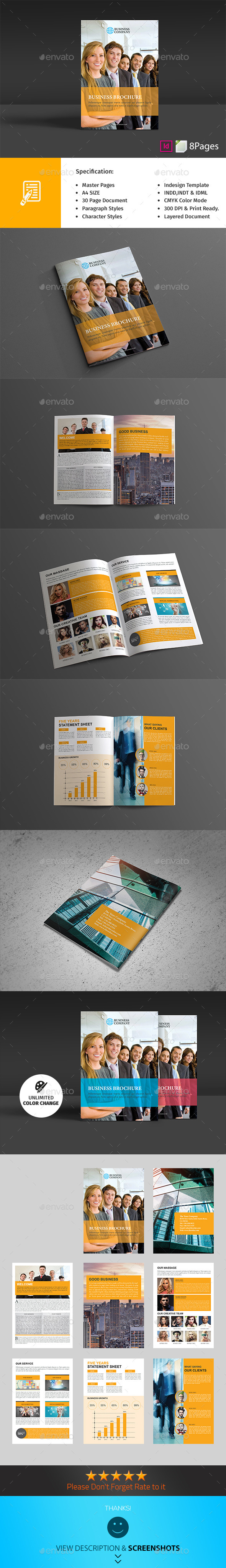 8 Page Business Brochure Teamplate - Corporate Brochures