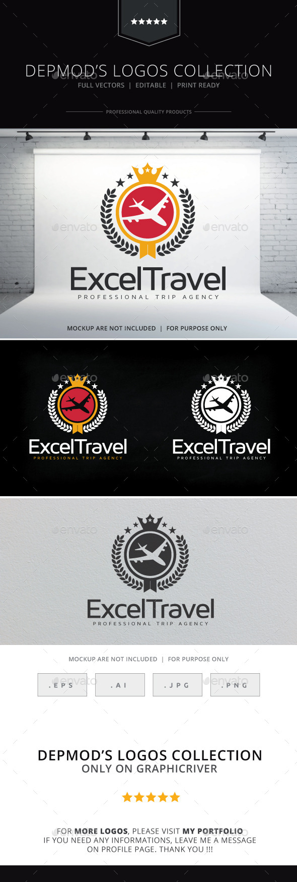 Excel Travel Logo - Crests Logo Templates
